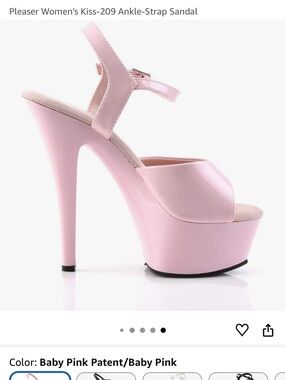 Pleaser Baby Pink Patent Platform Ankle-Strap Sandal